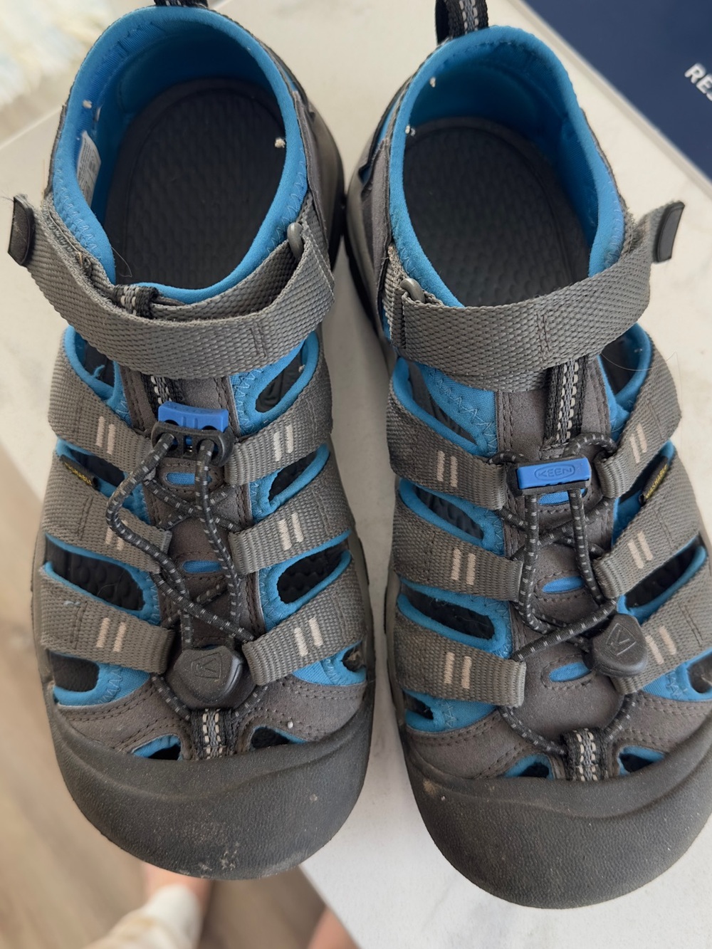 KEEN Kids Gray and Blue Water Sandals